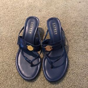 Ralph Lauren navy wedge